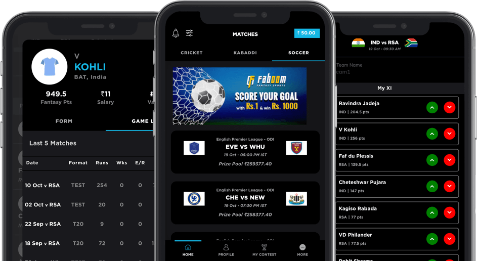 The daily fantasy platform for Indian sports fanatics with an introduction of unique features like rank based lineup, detailed leaderboards and more