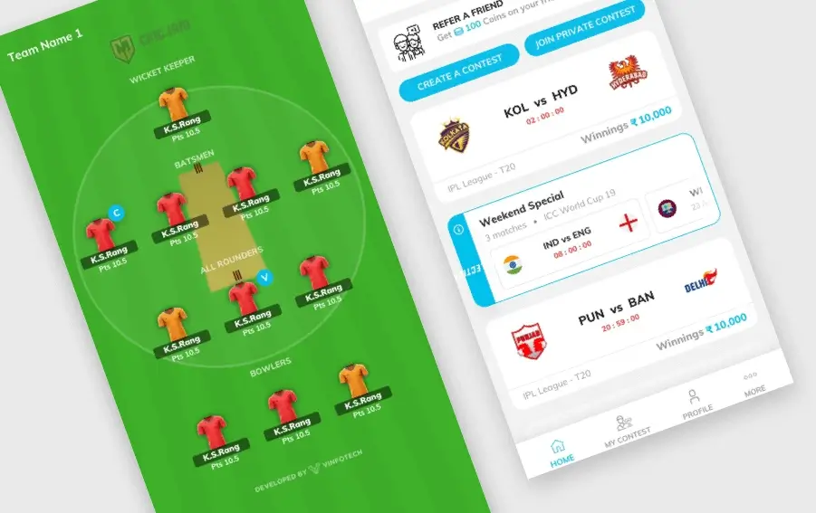 daily fantasy sports software by Vinfotech